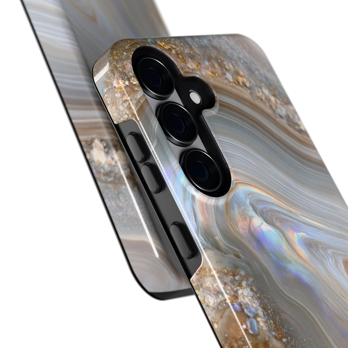 Parelmoer Agaat hoesje voor Galaxy S25, close-up