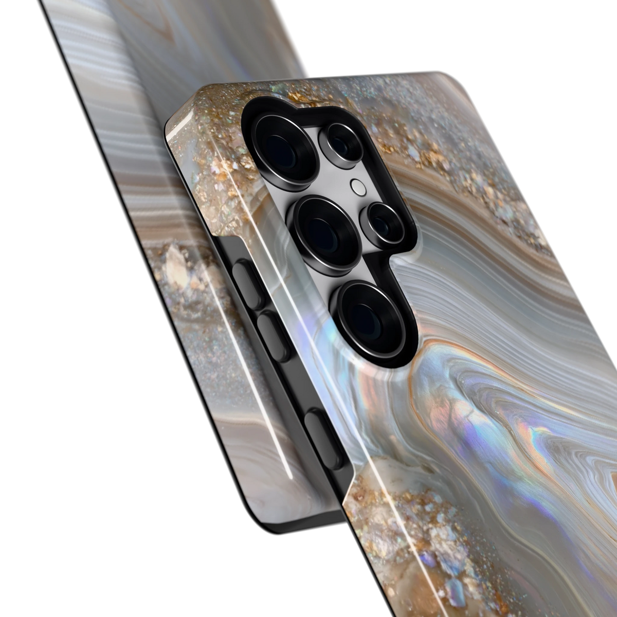 Parelmoer Agaat hoesje voor Galaxy S25 Ultra, close-up