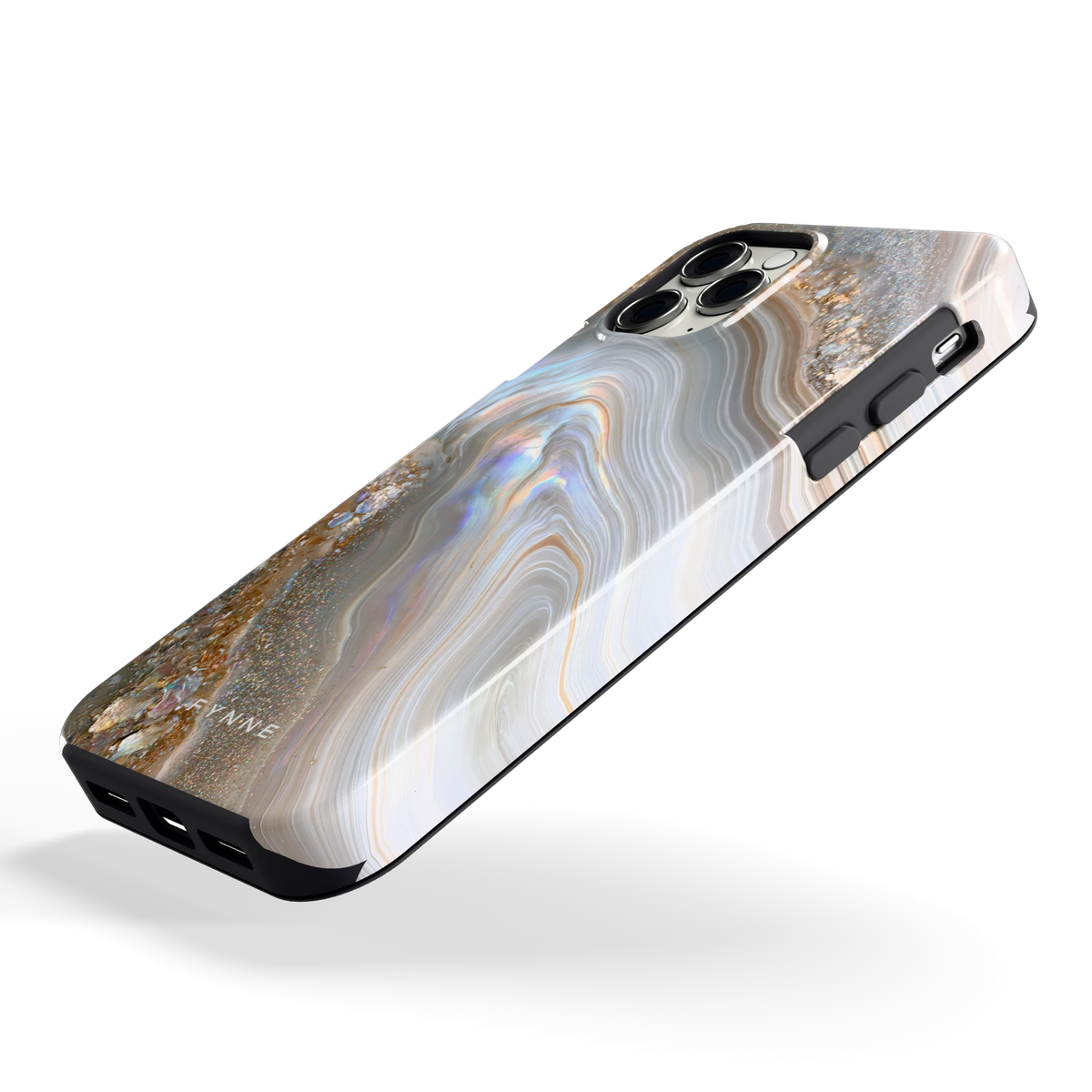 Parelmoer Agaat hoesje voor iPhone 11 Pro, schuin