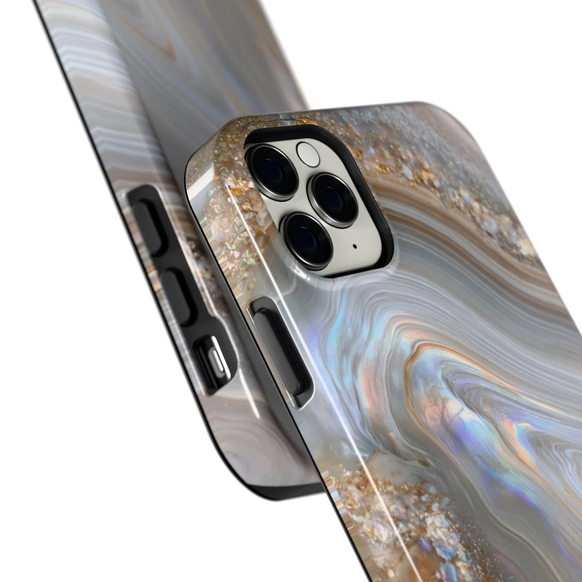 Parelmoer Agaat hoesje voor iPhone 11 Pro Max, close-up