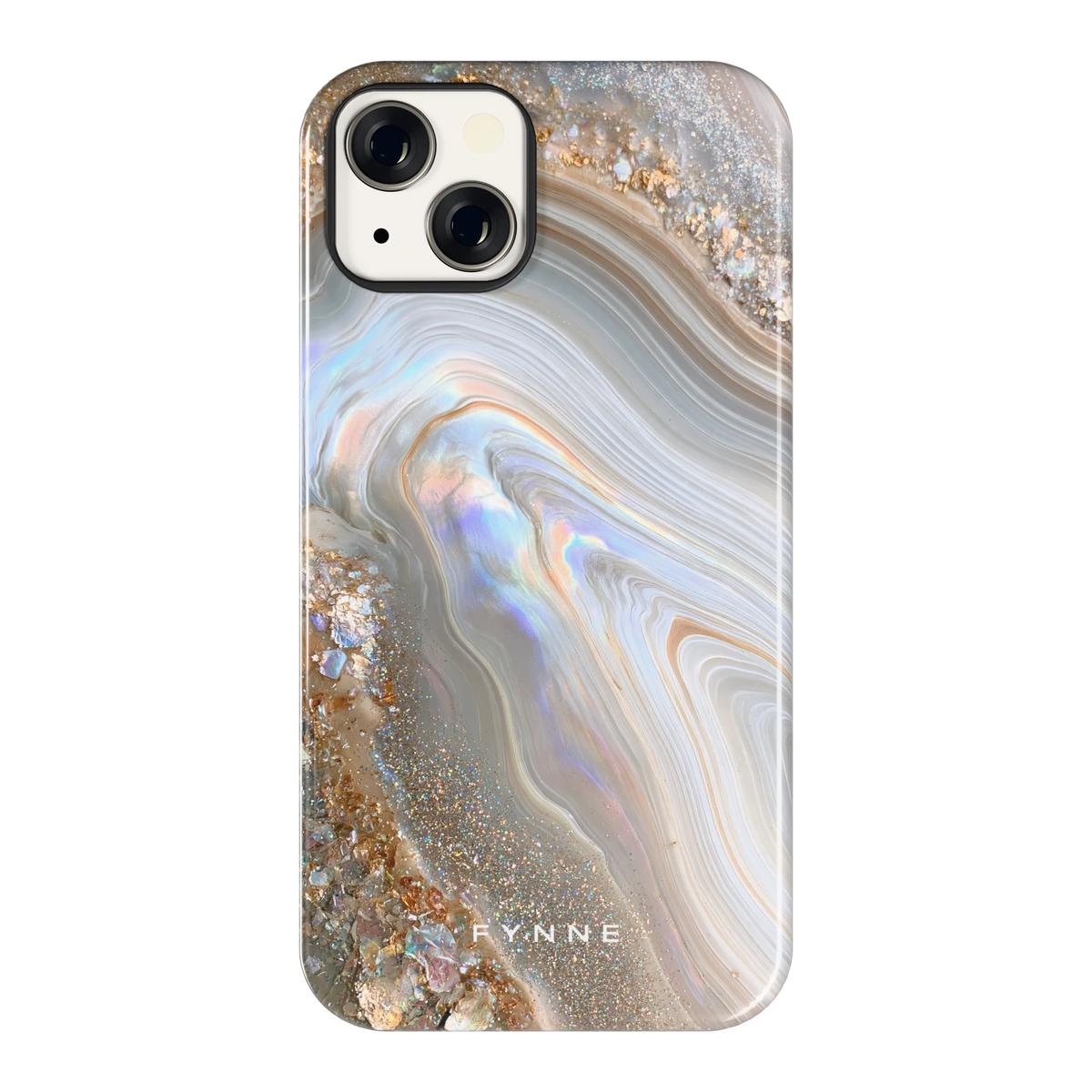 Parelmoer Agaat hoesje voor iPhone 13, achterkant