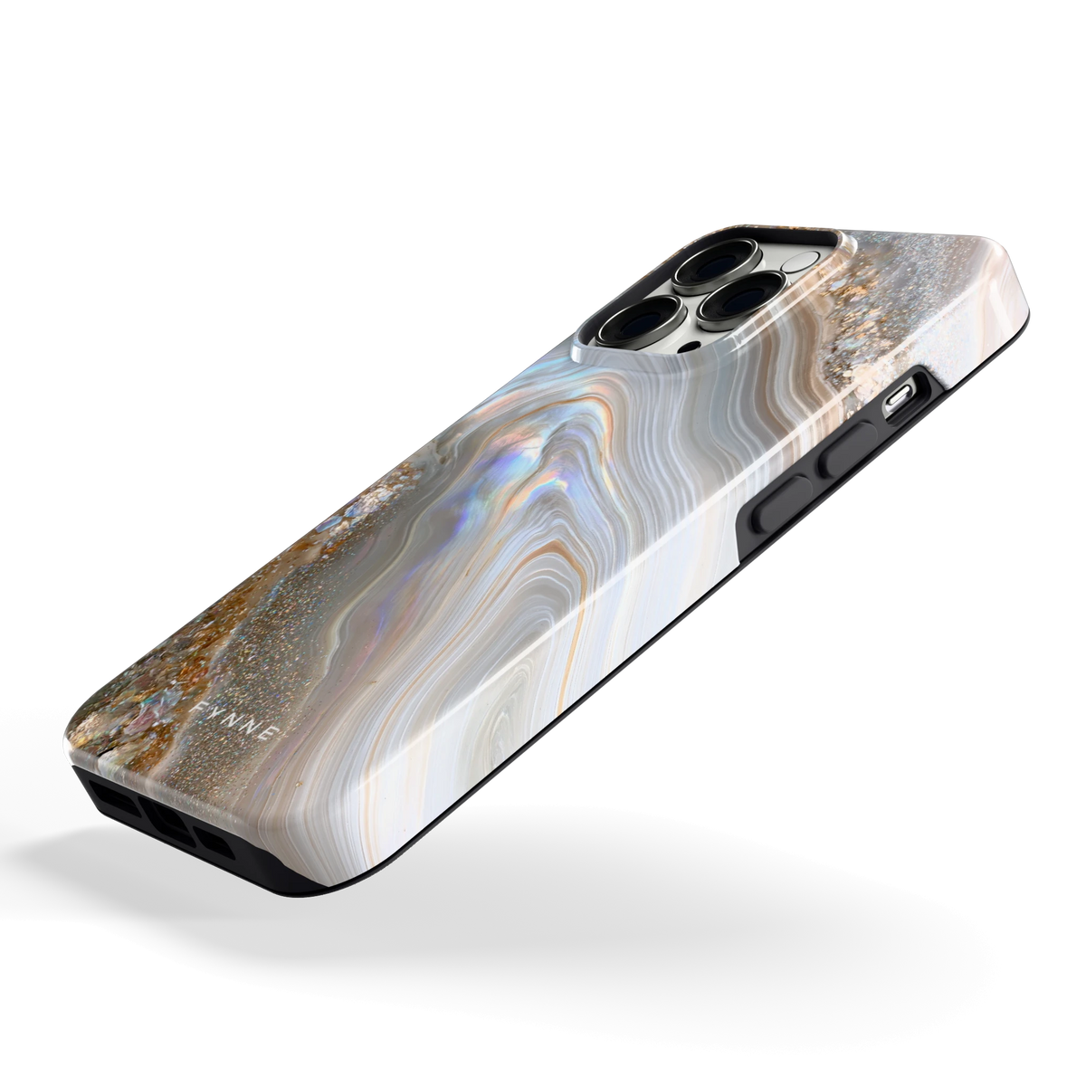 Parelmoer Agaat hoesje voor iPhone 13 Pro, schuin