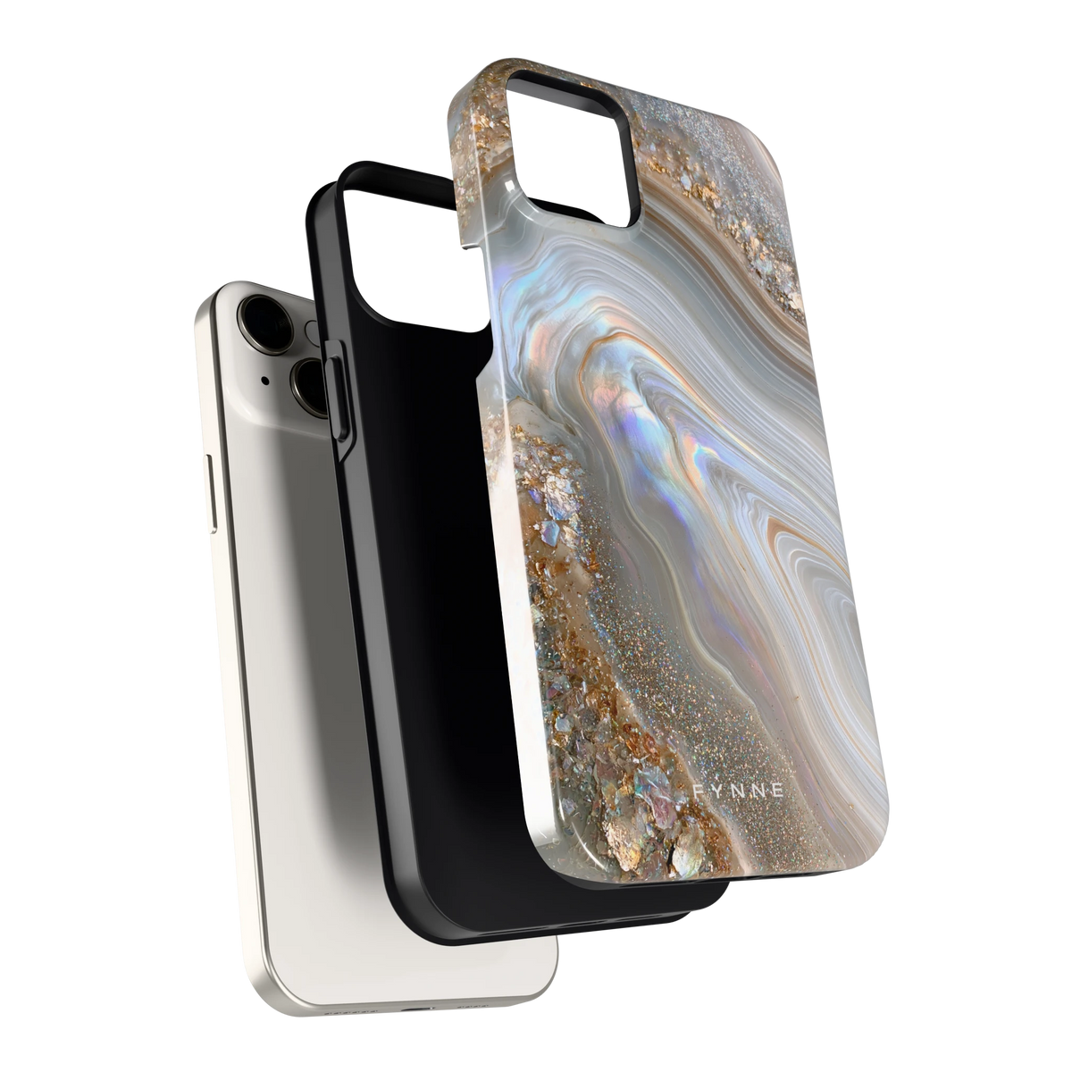 Parelmoer Agaat hoesje voor iPhone 14 Plus, los van de telefoon