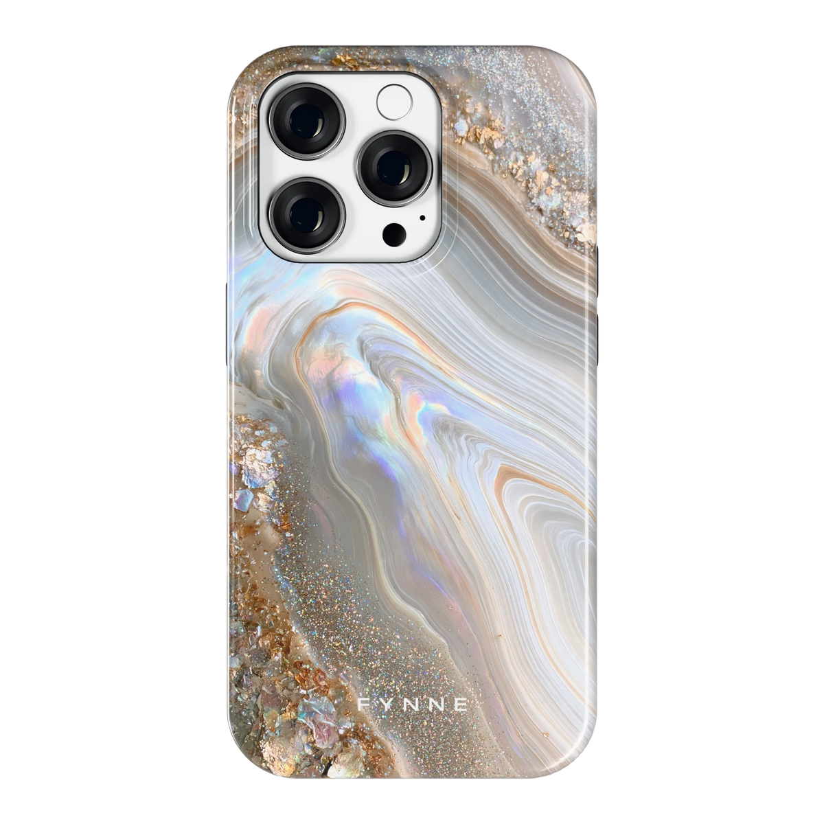 Parelmoer Agaat hoesje voor iPhone 14 Pro, achterkant