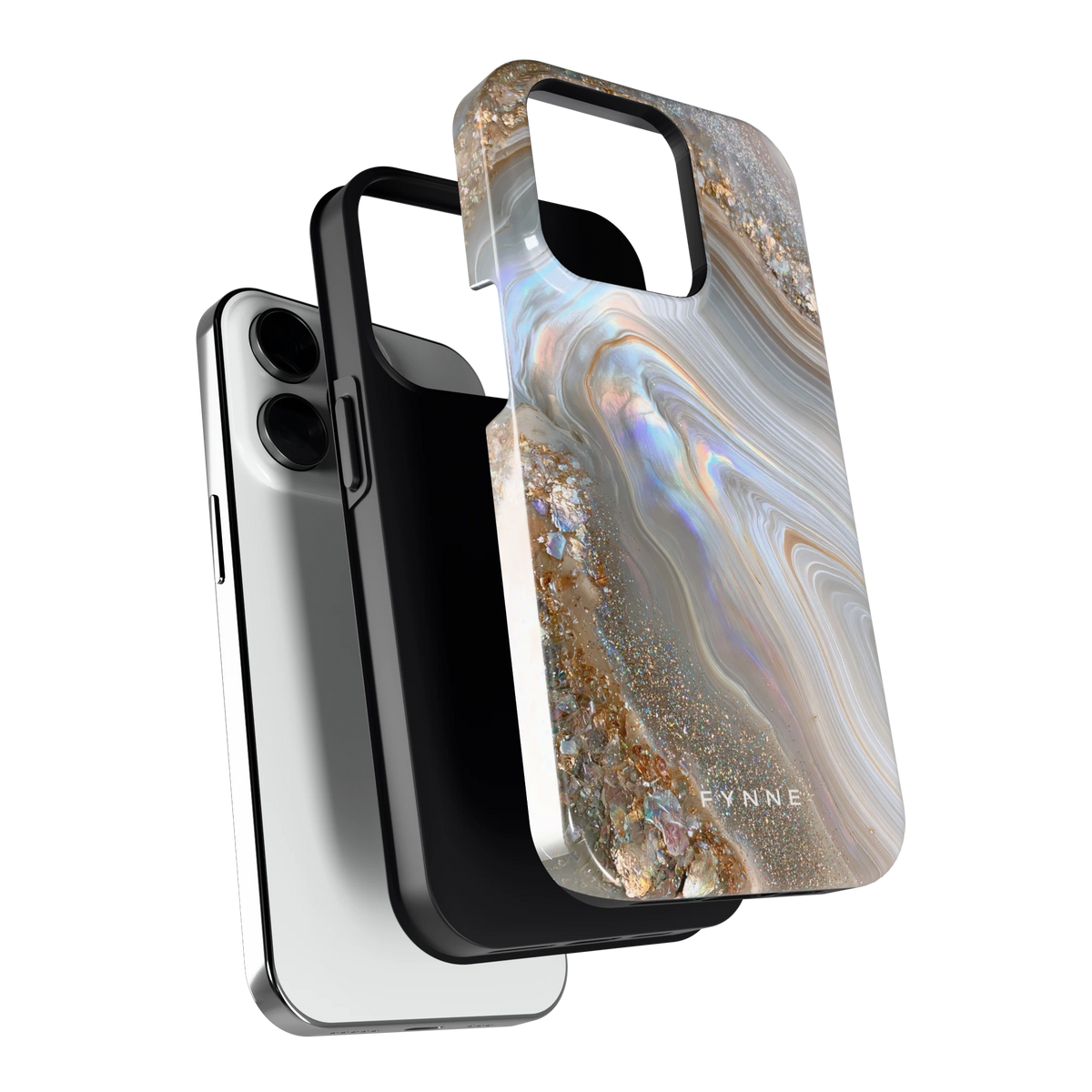 Parelmoer Agaat hoesje voor iPhone 14 Pro, los van de telefoon