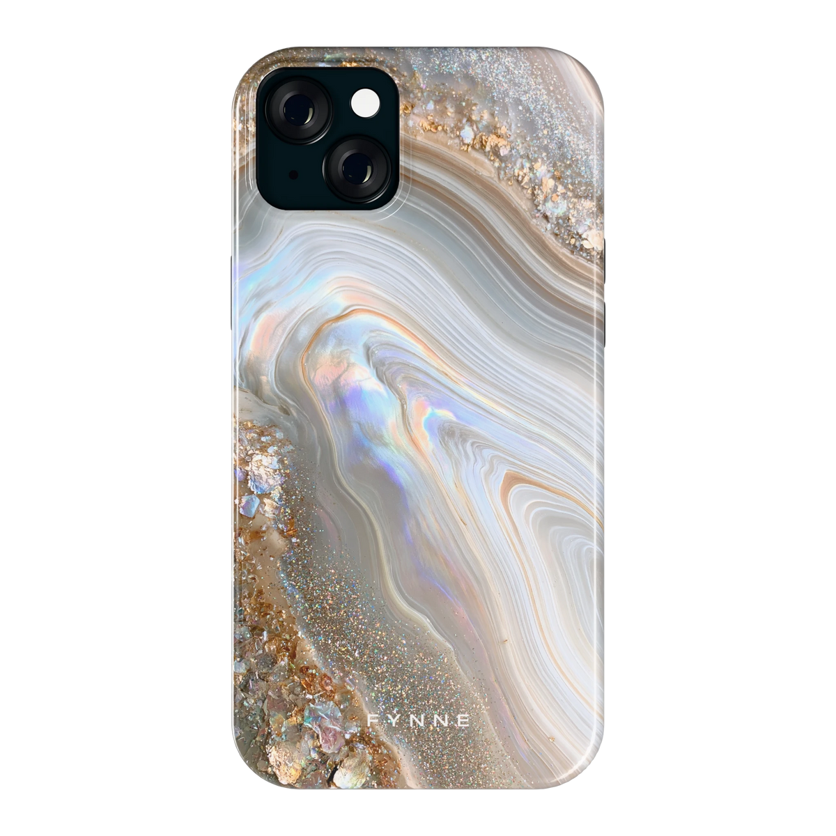 Parelmoer Agaat hoesje voor iPhone 15 Plus, achterkant