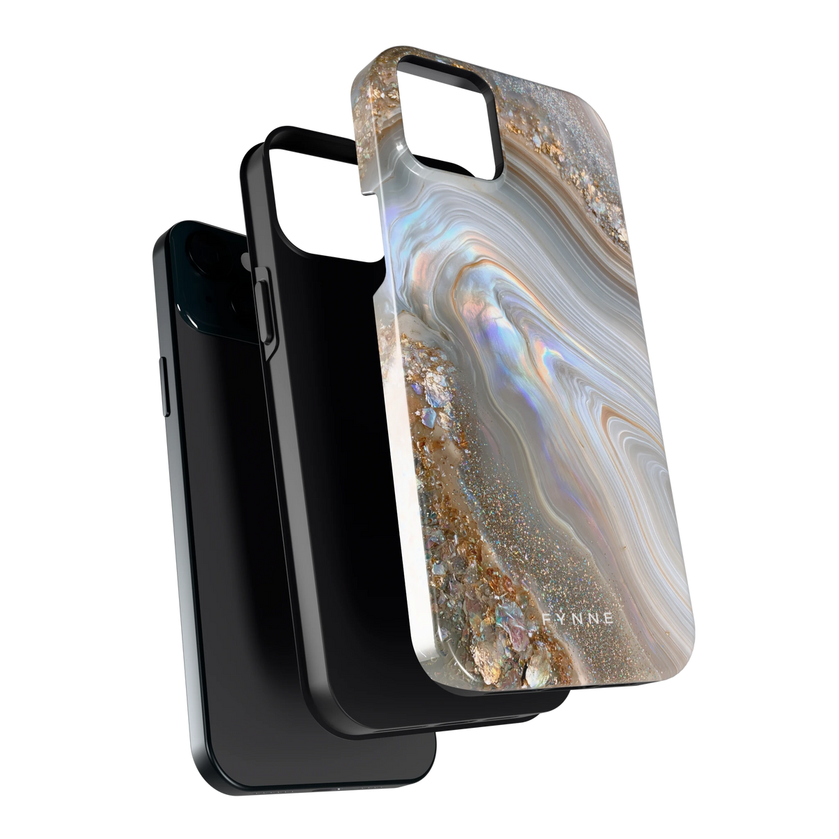 Parelmoer Agaat hoesje voor iPhone 15 Plus, los van de telefoon