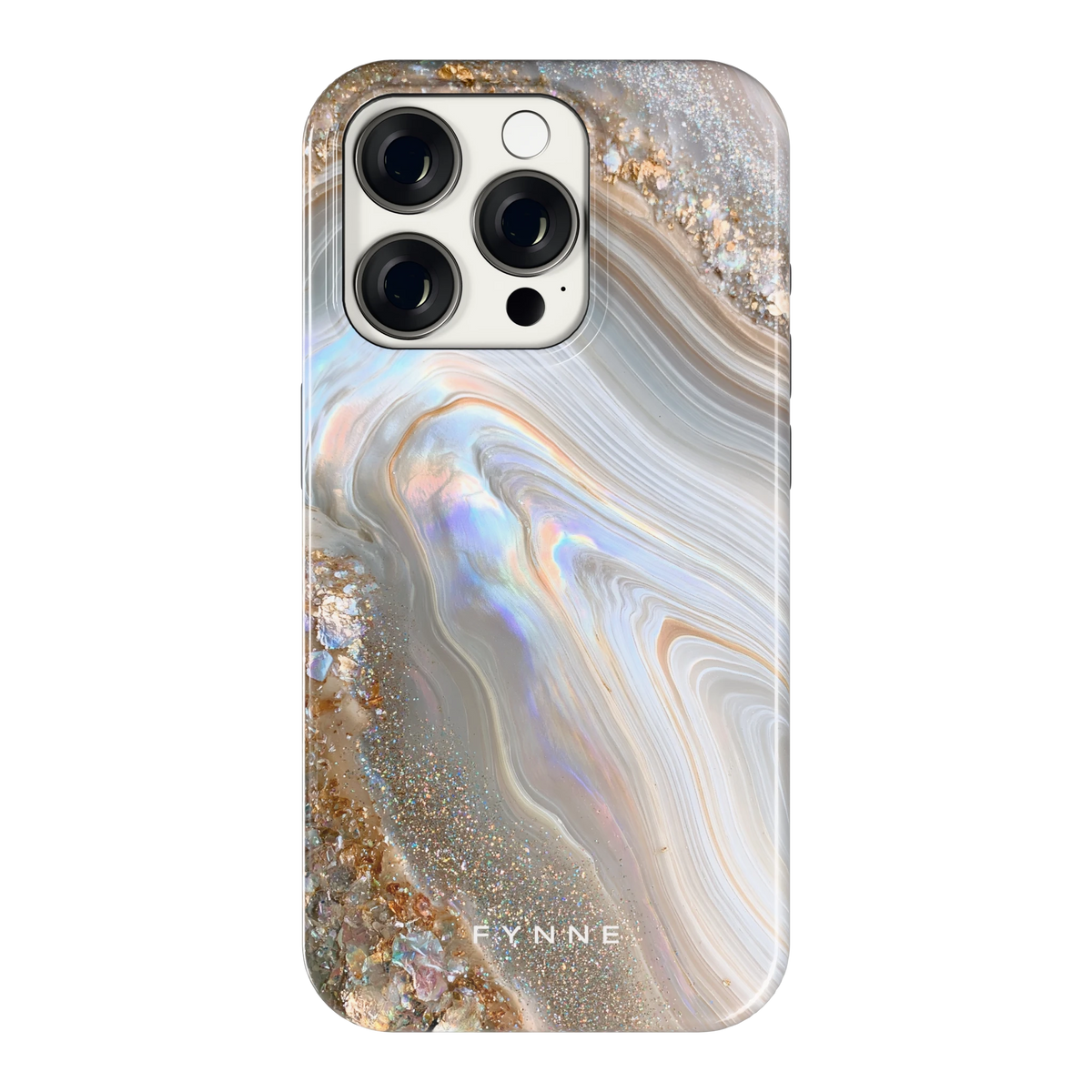 Parelmoer Agaat hoesje voor iPhone 15 Pro, achterkant
