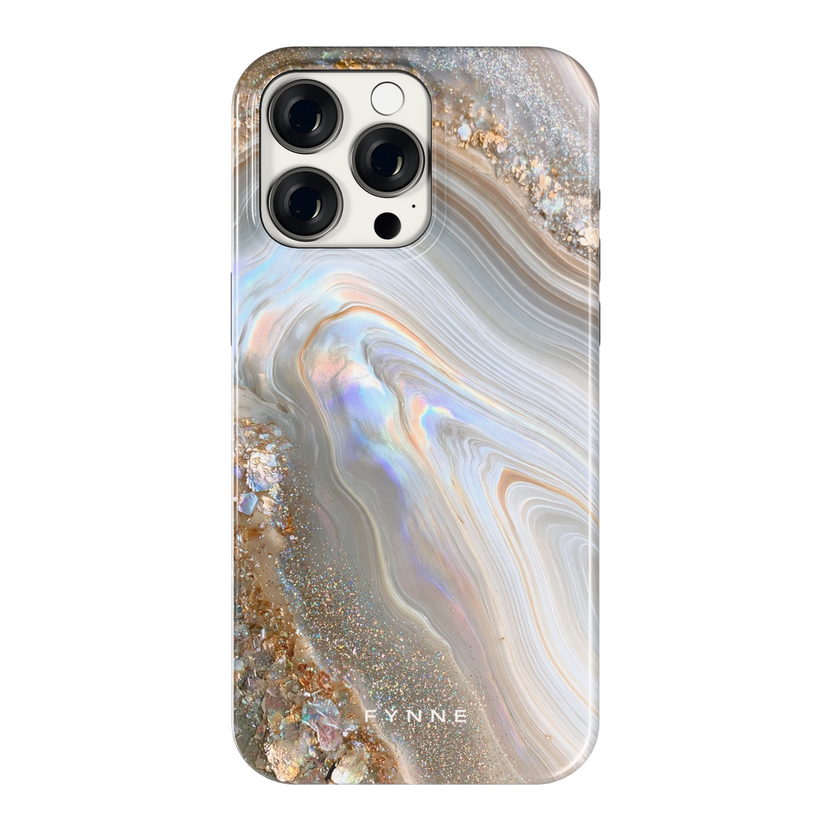 Parelmoer Agaat hoesje voor iPhone 15 Pro Max, achterkant