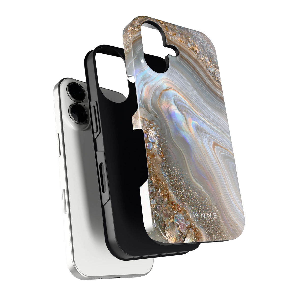 Parelmoer Agaat hoesje voor iPhone 16, los van de telefoon