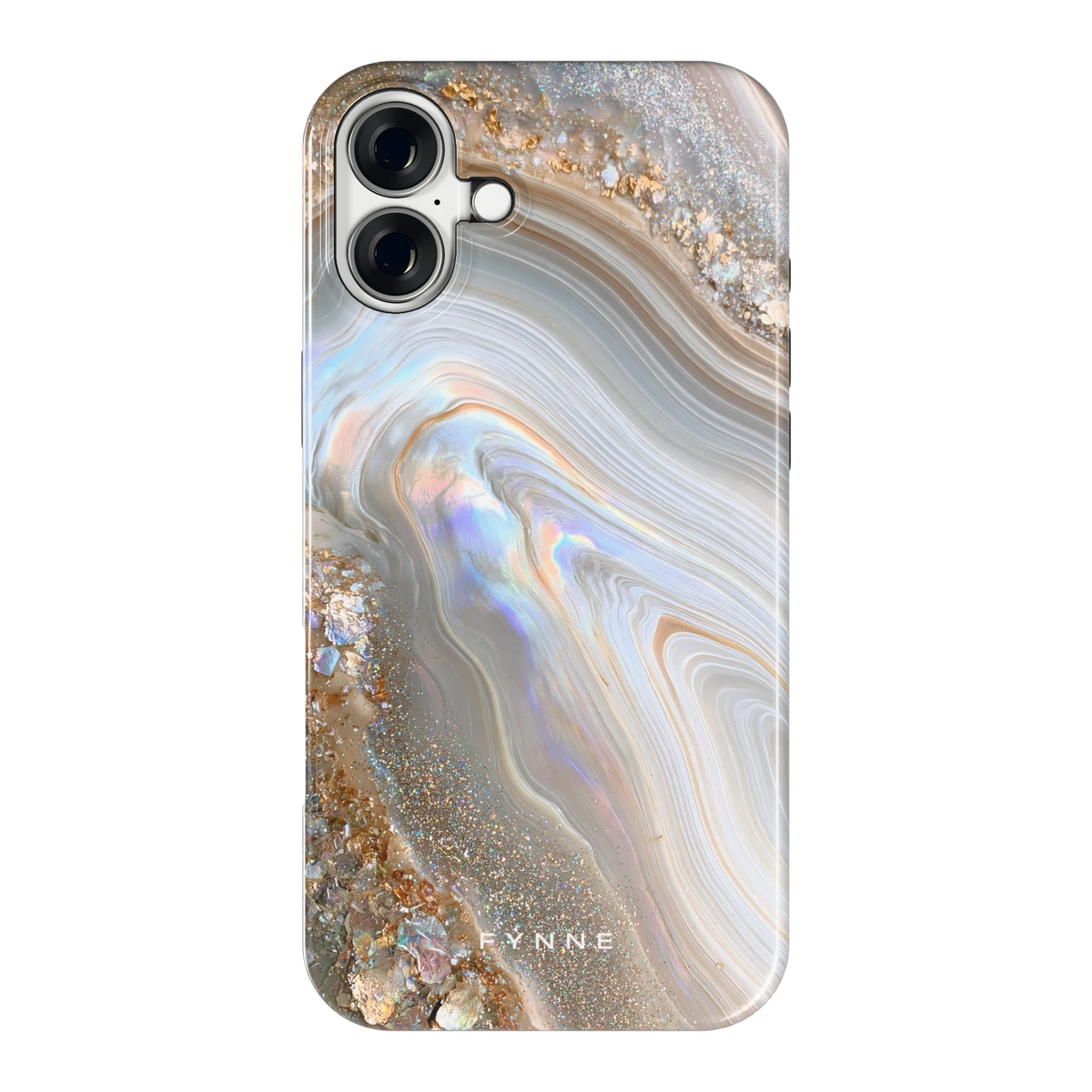 Parelmoer Agaat hoesje voor iPhone 16 Plus, achterkant