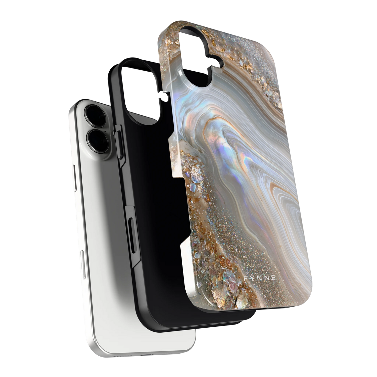 Parelmoer Agaat hoesje voor iPhone 16 Plus, los van de telefoon