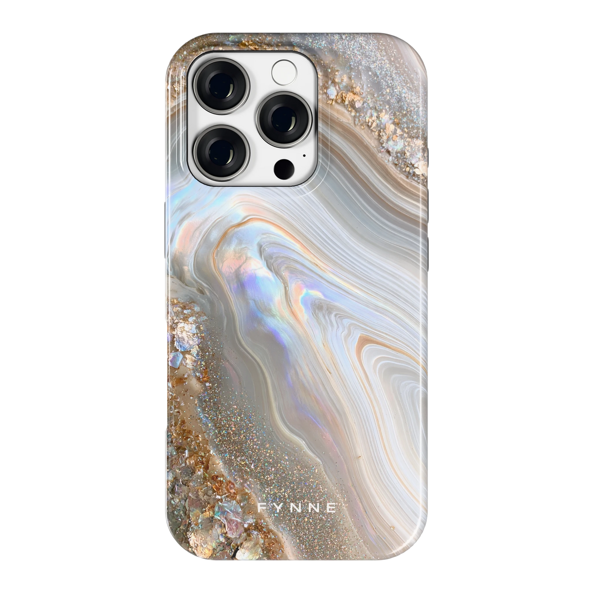 Parelmoer Agaat hoesje voor iPhone 16 Pro, achterkant