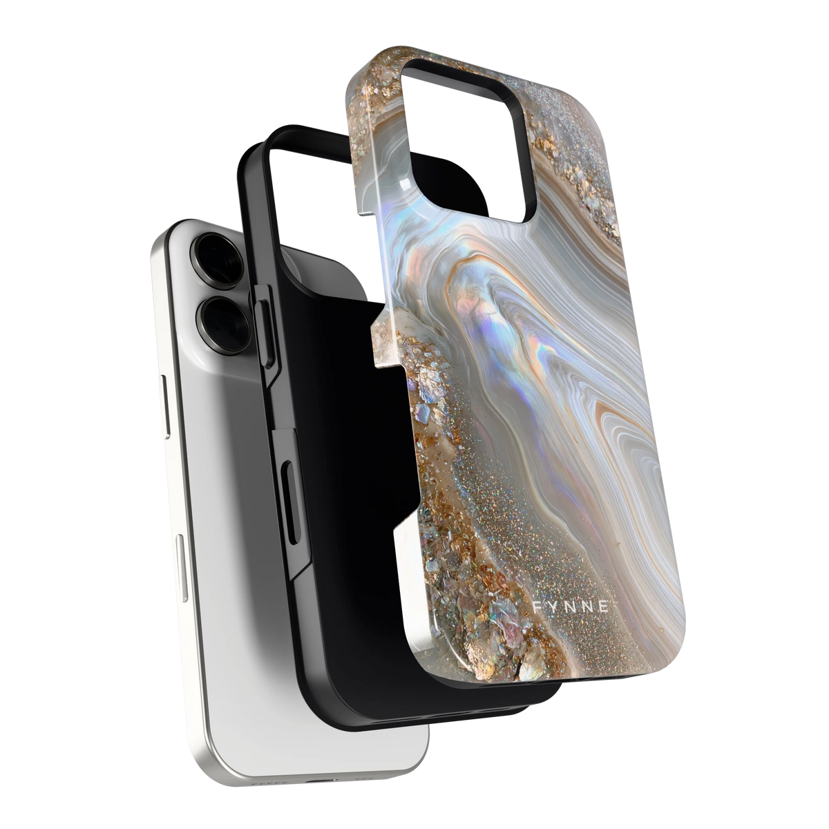 Parelmoer Agaat hoesje voor iPhone 16 Pro, los van de telefoon