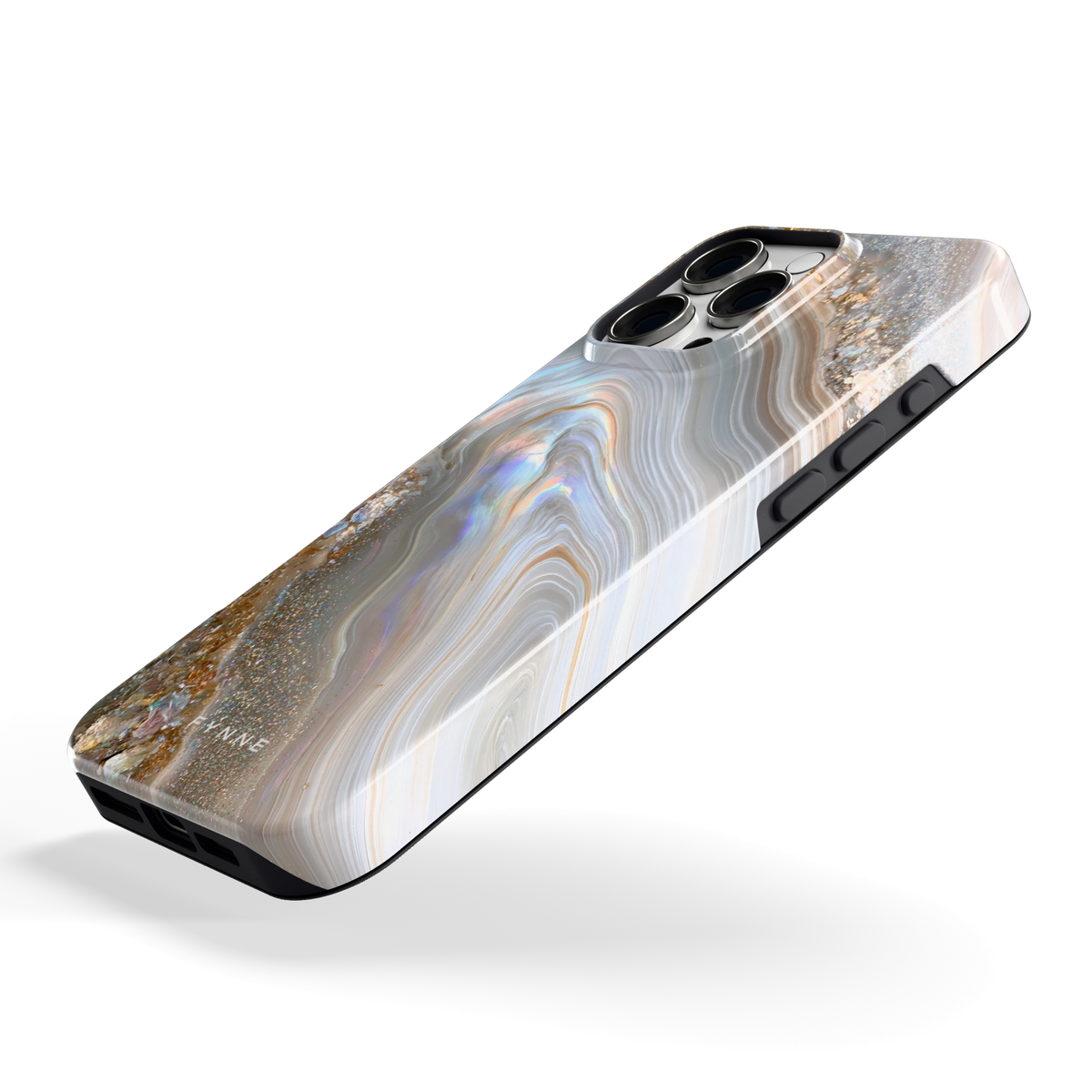 Parelmoer Agaat hoesje voor iPhone 16 Pro Max, schuin
