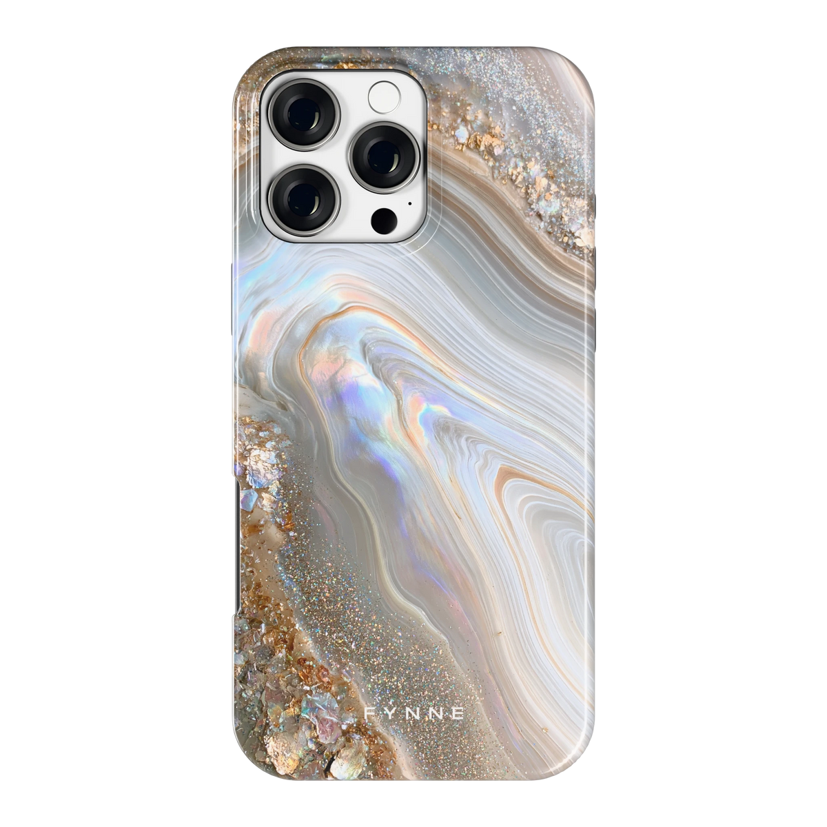 Parelmoer Agaat hoesje voor iPhone 16 Pro Max, achterkant