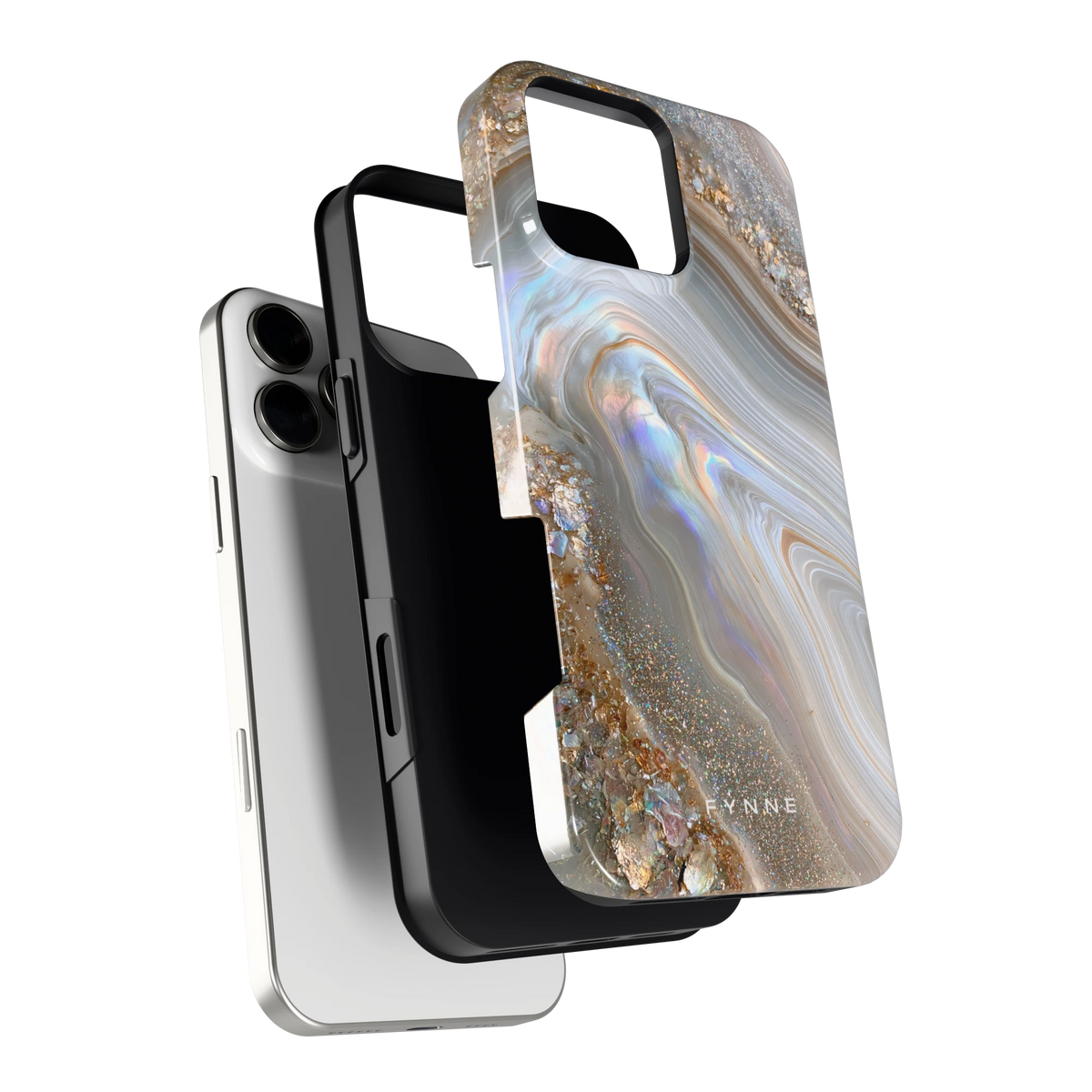 Parelmoer Agaat hoesje voor iPhone 16 Pro Max, los van de telefoon