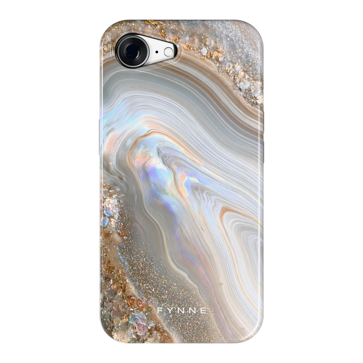 Parelmoer Agaat hoesje voor iPhone 16e, achterkant