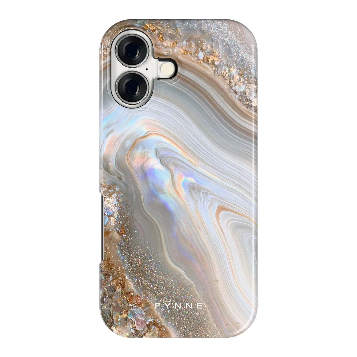 Parelmoer Agaat hoesje voor iPhone 17, achterkant