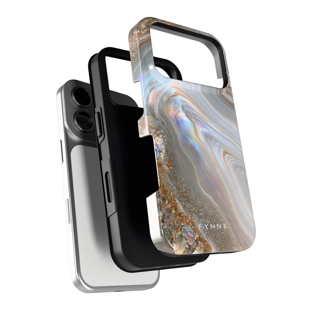 Parelmoer Agaat hoesje voor iPhone 17 Pro, los van de telefoon