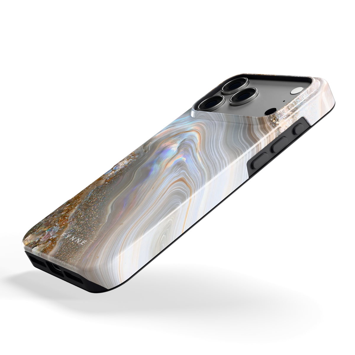 Parelmoer Agaat hoesje voor iPhone 17 Pro Max, schuin