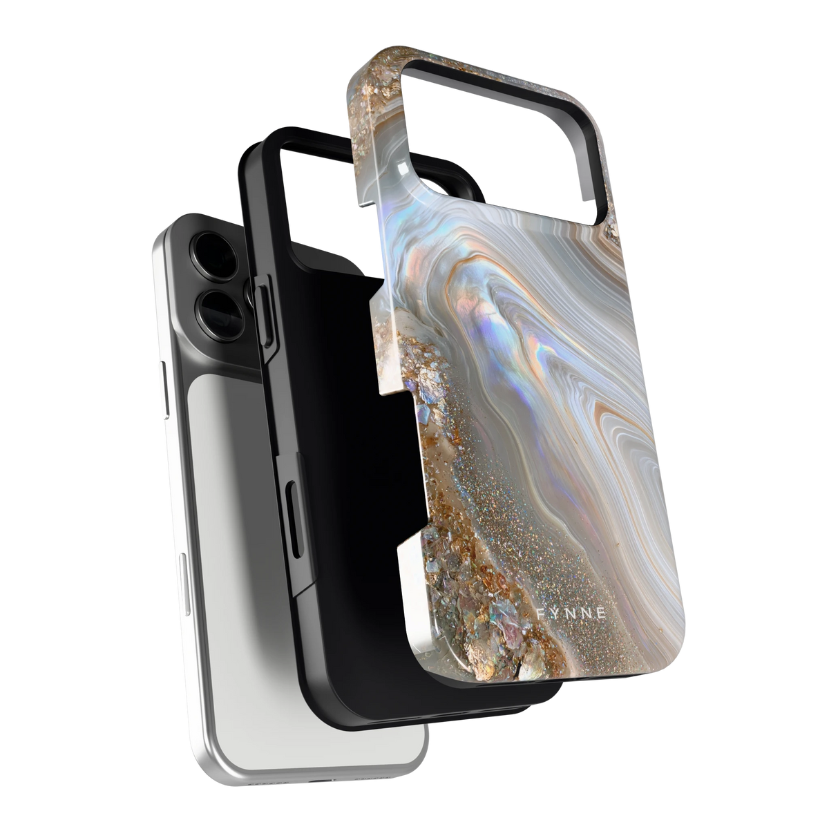Parelmoer Agaat hoesje voor iPhone 17 Pro Max, los van de telefoon