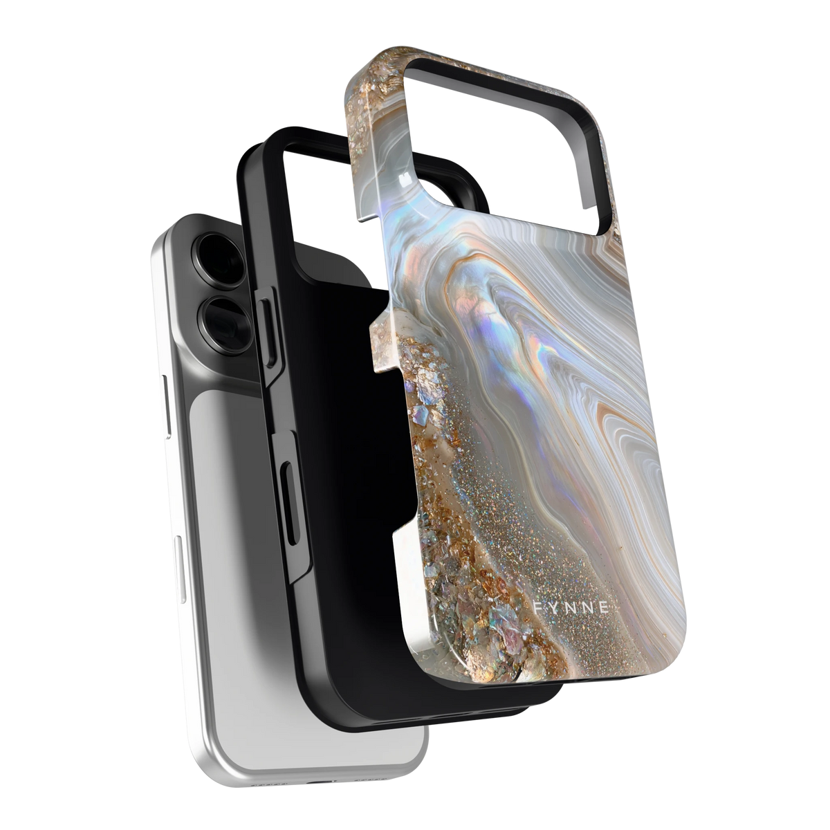 Parelmoer Agaat hoesje voor iPhone 18 Pro, los van de telefoon