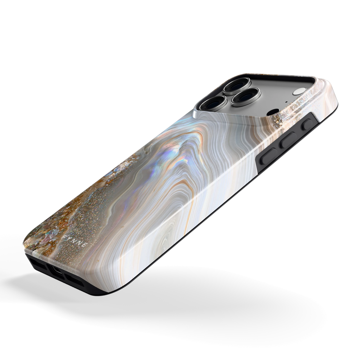 Parelmoer Agaat hoesje voor iPhone 18 Pro Max, schuin
