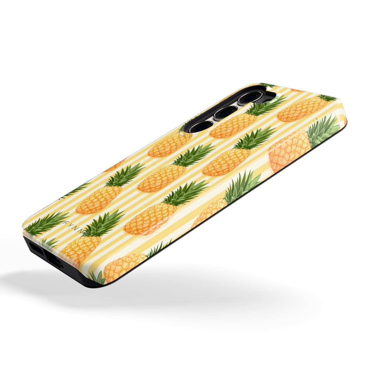 Ananas Strepen hoesje voor Galaxy S23, schuin