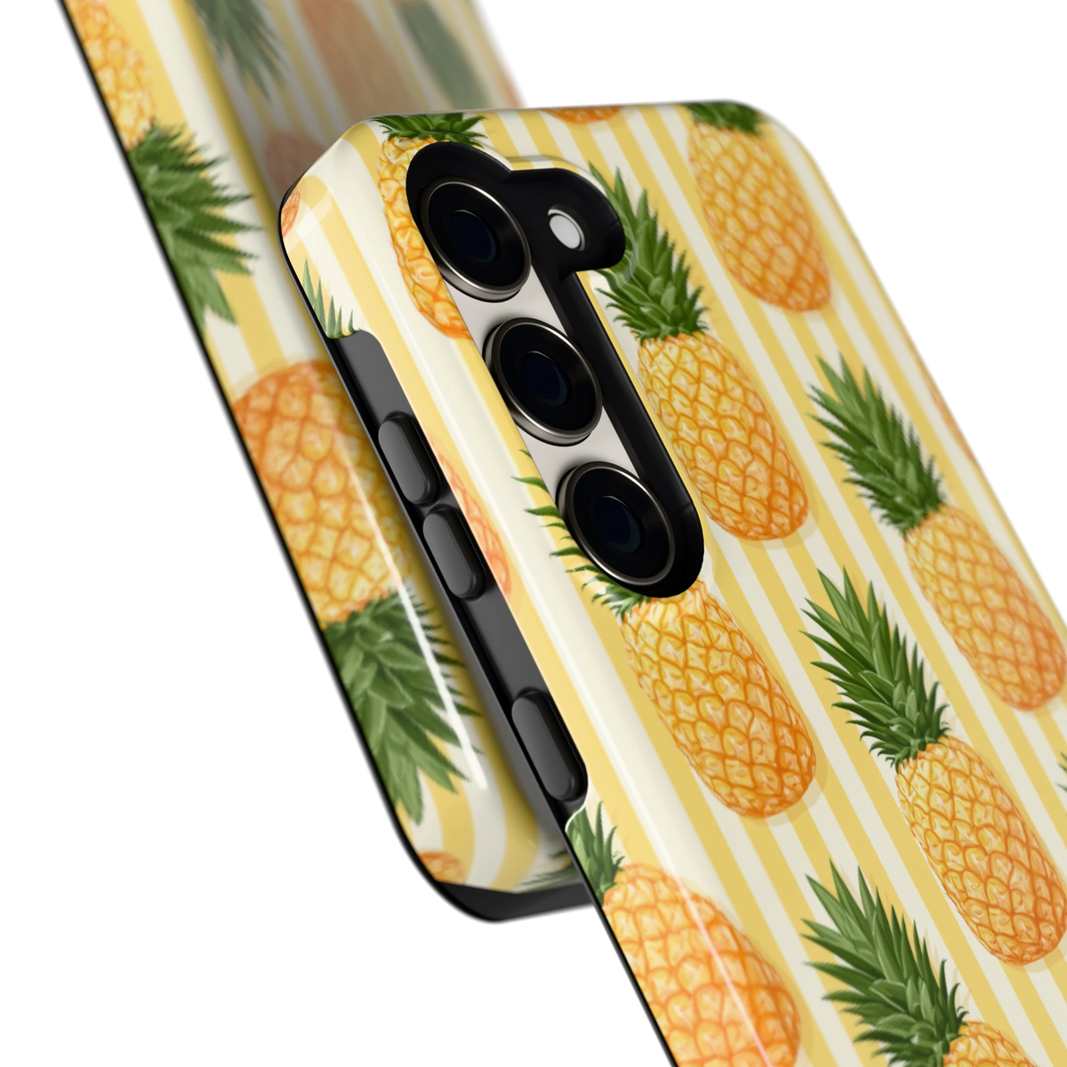 Ananas Strepen hoesje voor Galaxy S23, close-up
