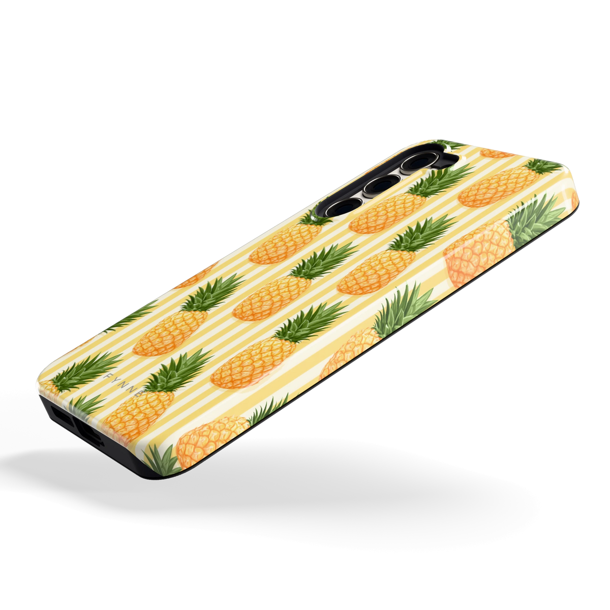 Ananas Strepen hoesje voor Galaxy S23+, schuin