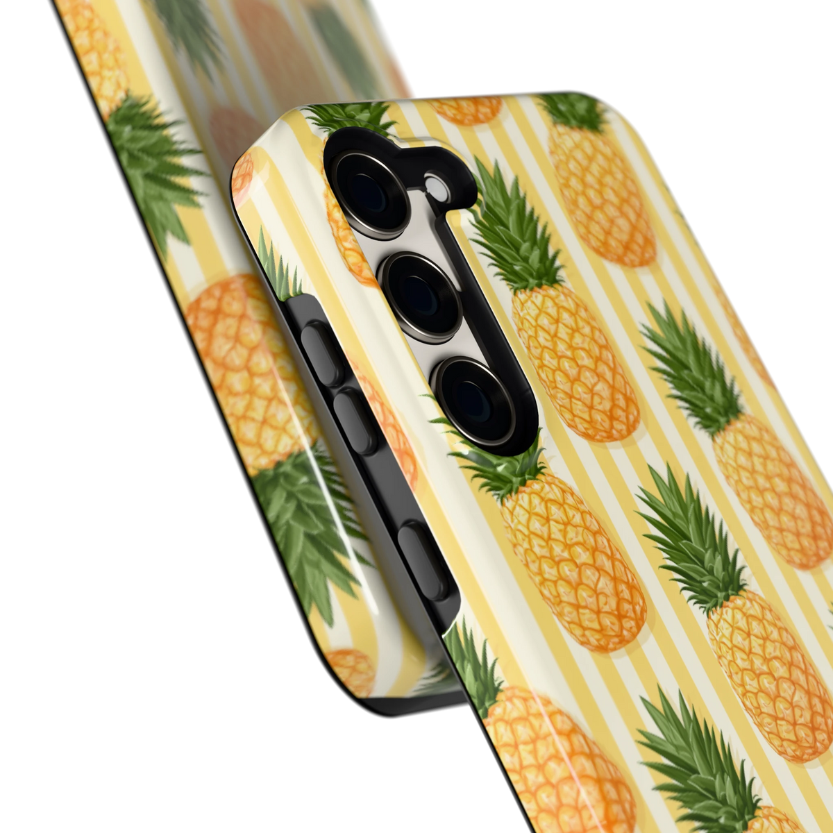 Ananas Strepen hoesje voor Galaxy S23+, close-up