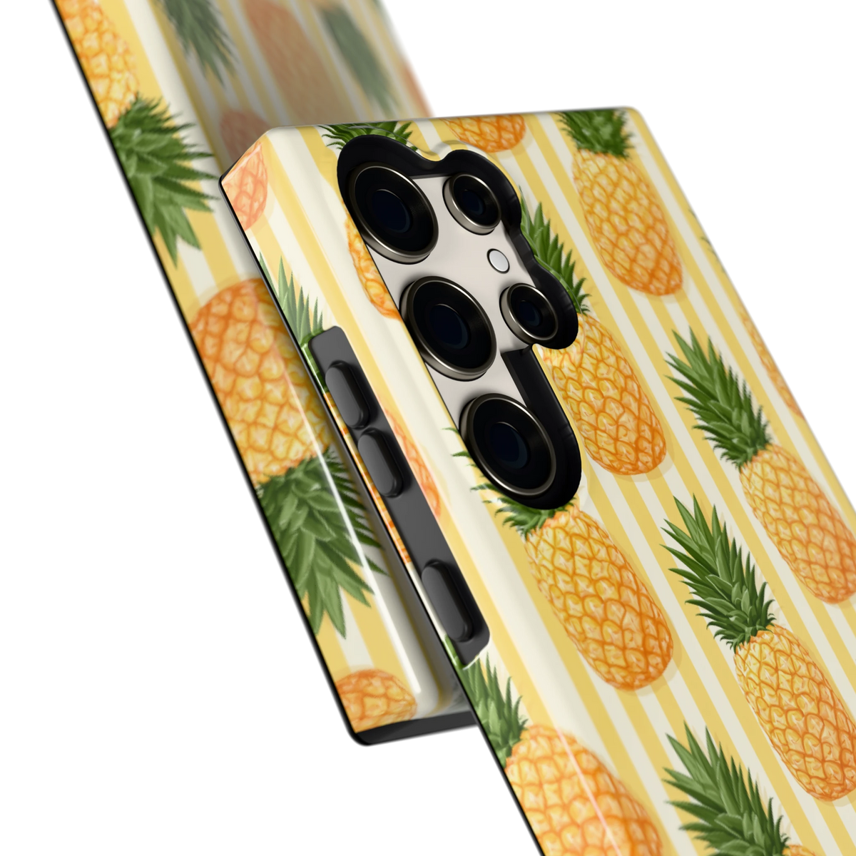 Ananas Strepen hoesje voor Galaxy S23 Ultra, close-up