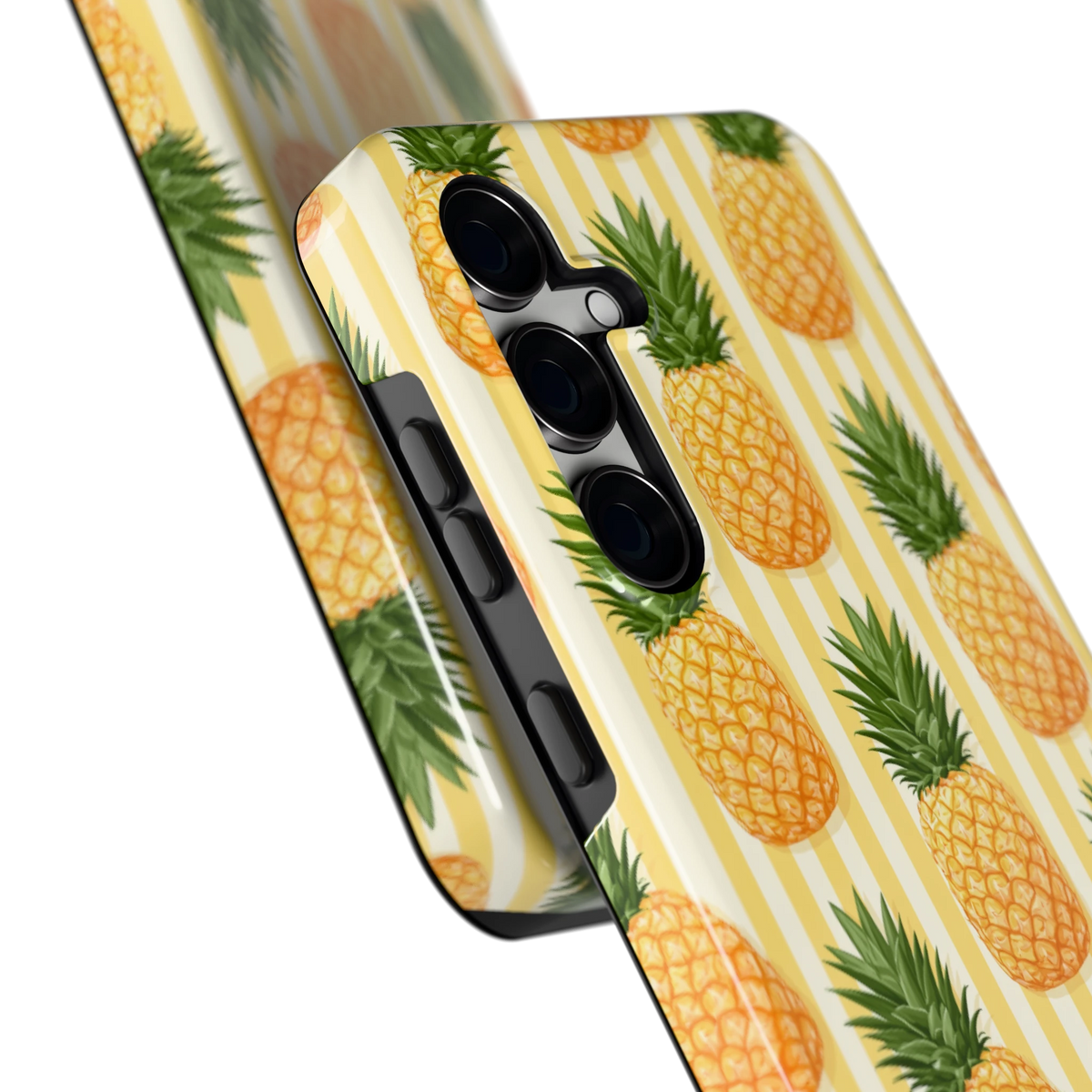 Ananas Strepen hoesje voor Galaxy S24 FE, close-up