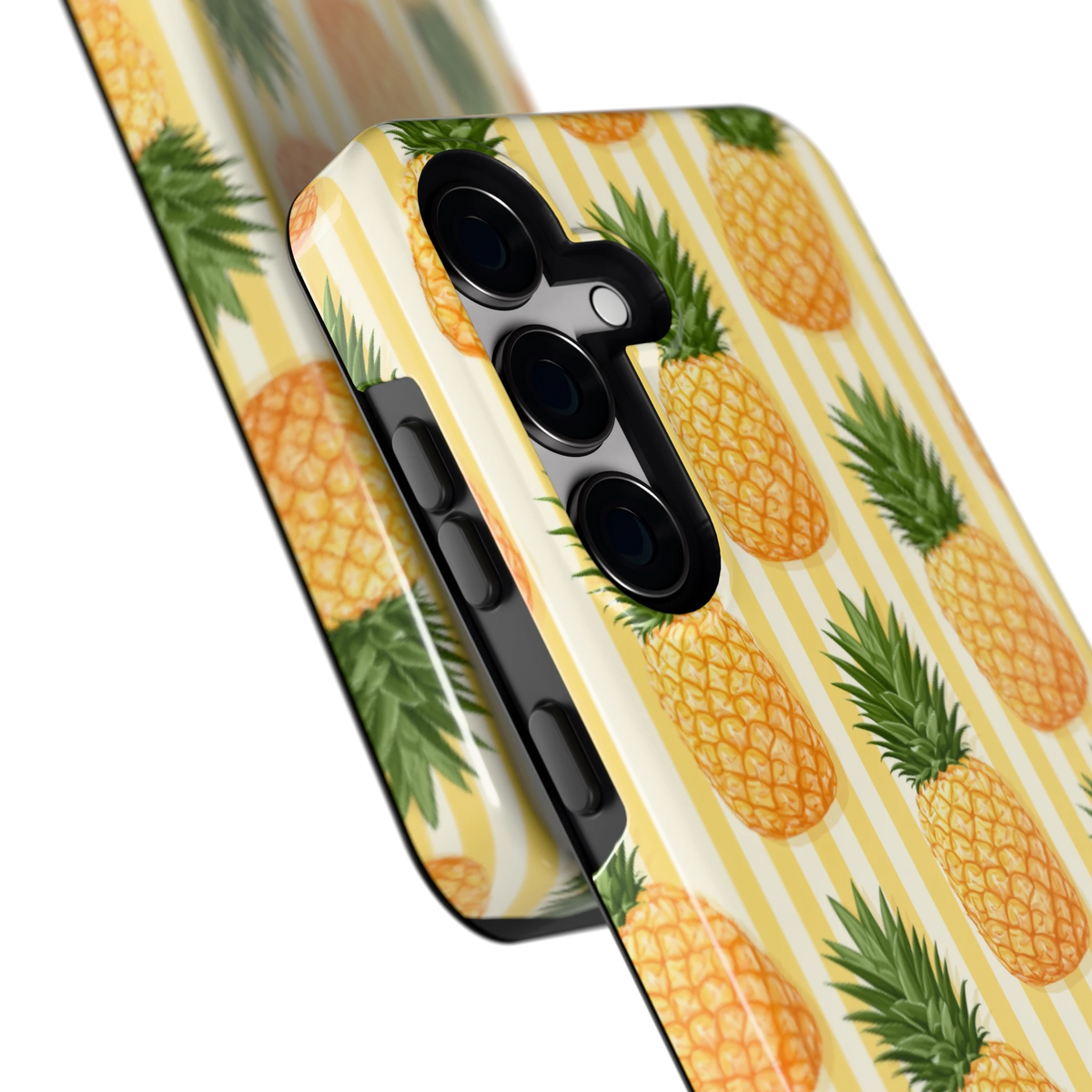Ananas Strepen hoesje voor Galaxy S24, close-up