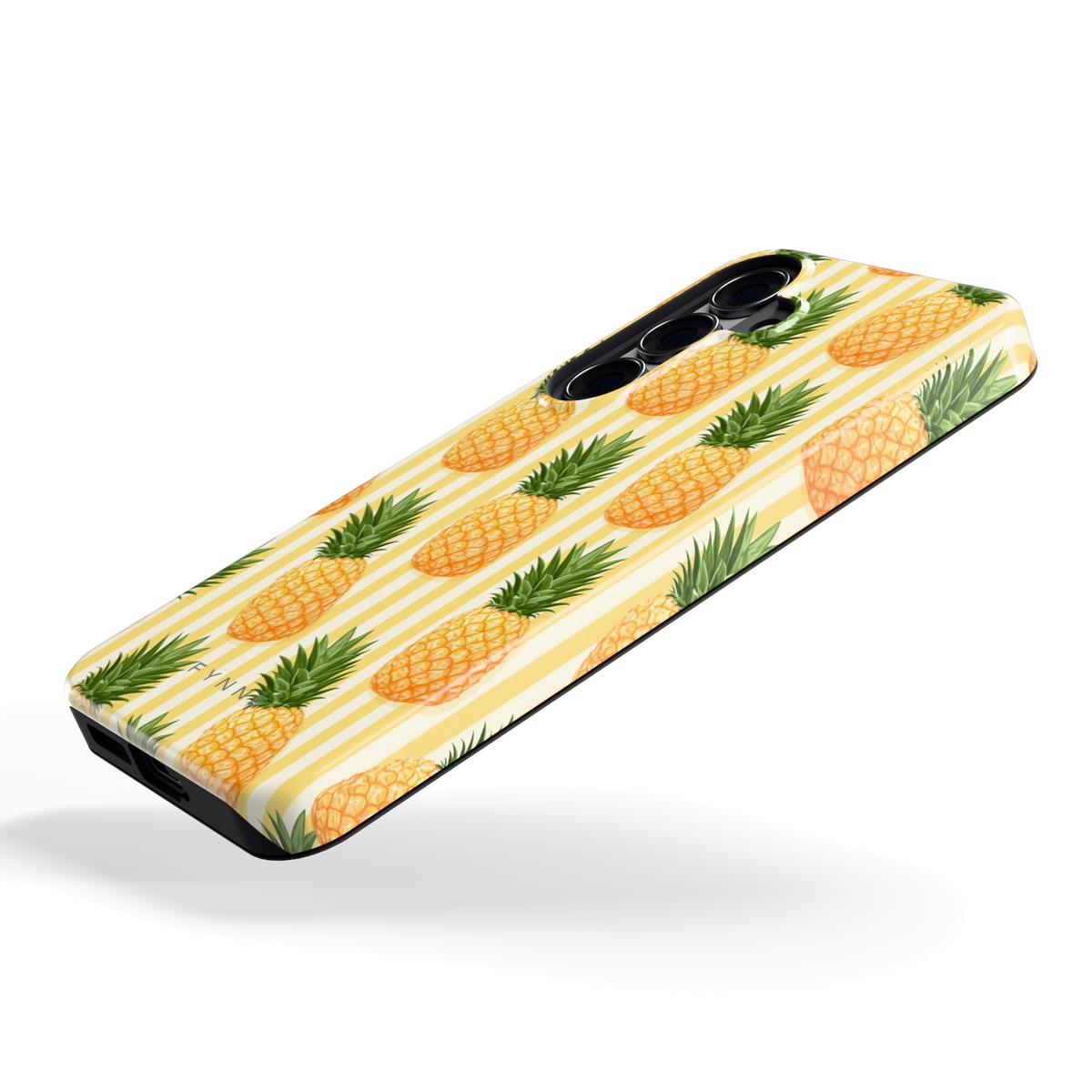 Ananas Strepen hoesje voor Galaxy S25, schuin