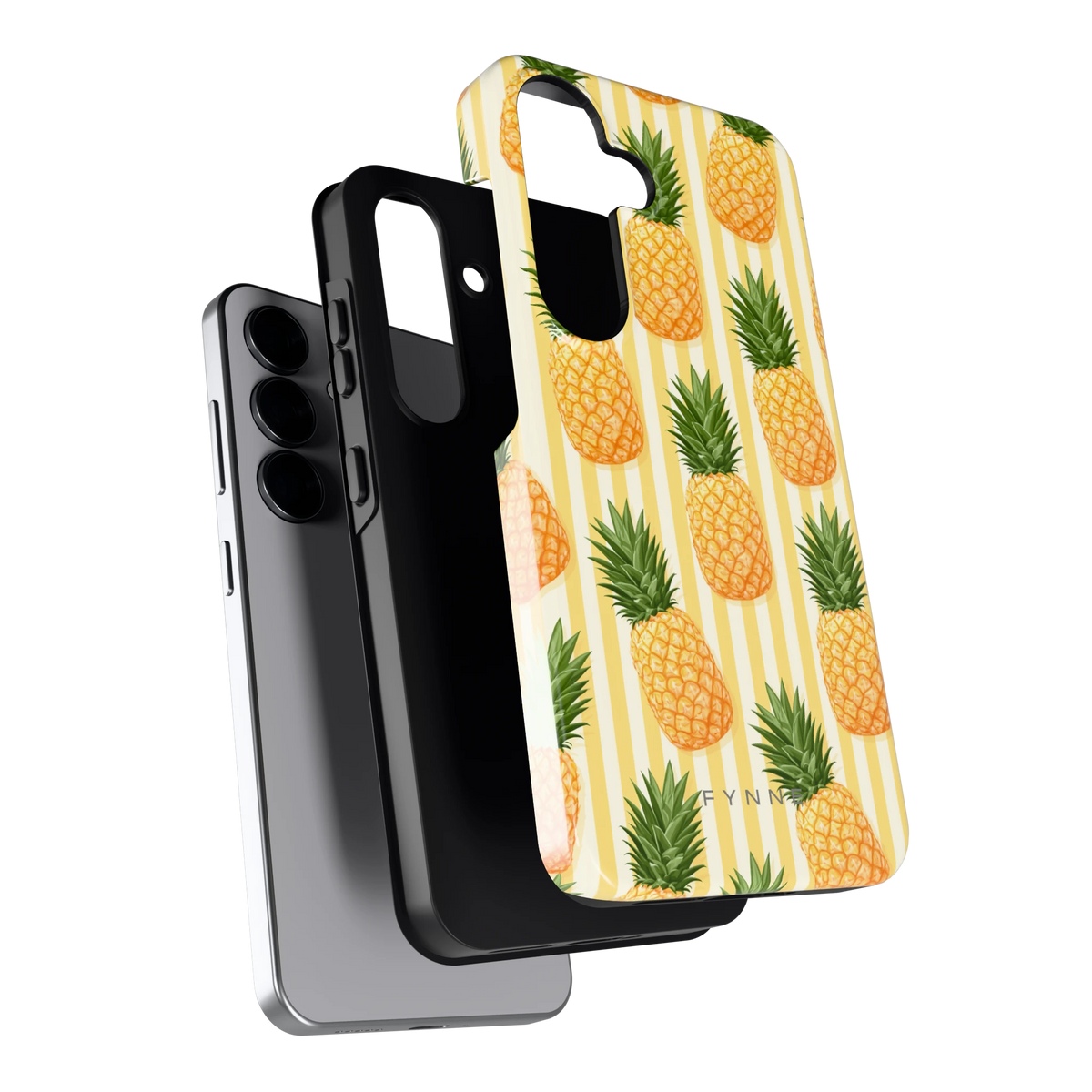 Ananas Strepen hoesje voor Galaxy S25, los van de telefoon