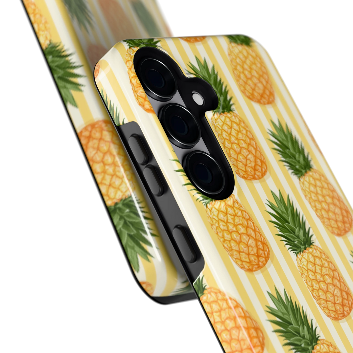 Ananas Strepen hoesje voor Galaxy S25, close-up