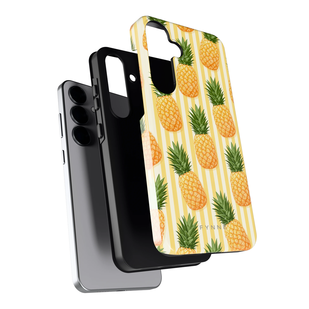 Ananas Strepen hoesje voor Galaxy S25+, los van de telefoon