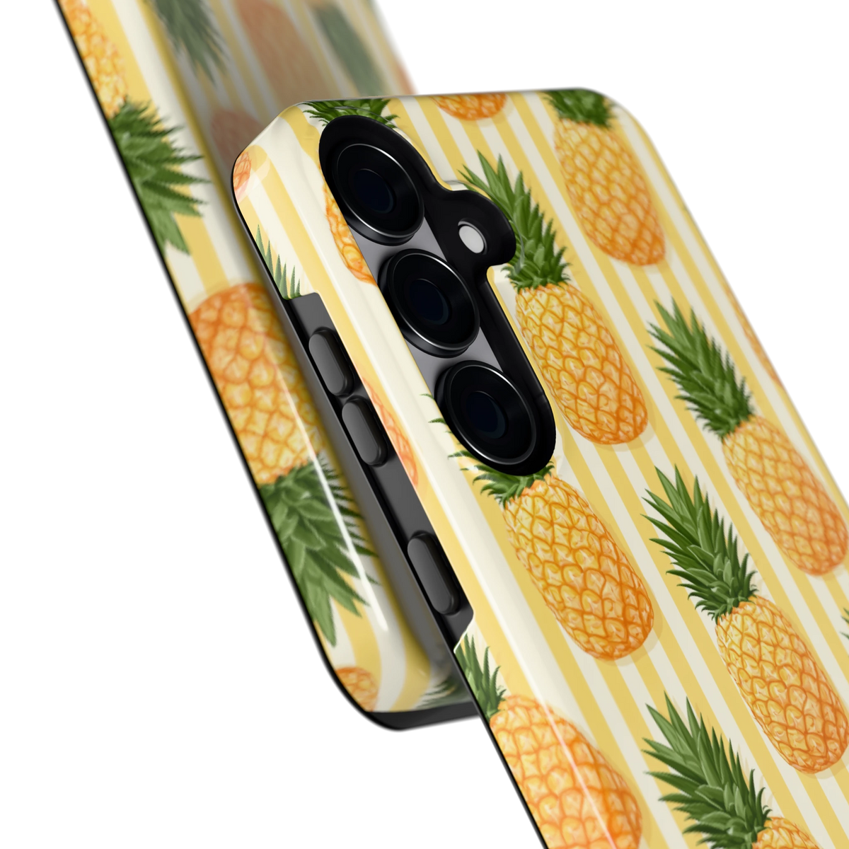 Ananas Strepen hoesje voor Galaxy S25+, close-up