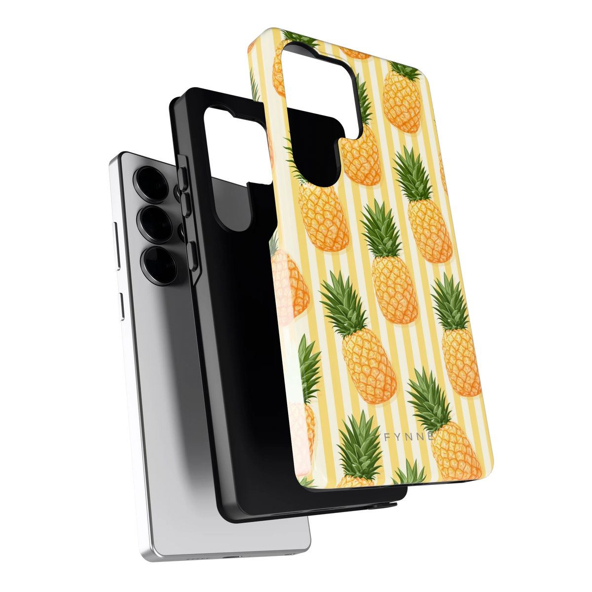 Ananas Strepen hoesje voor Galaxy S25 Ultra, los van de telefoon