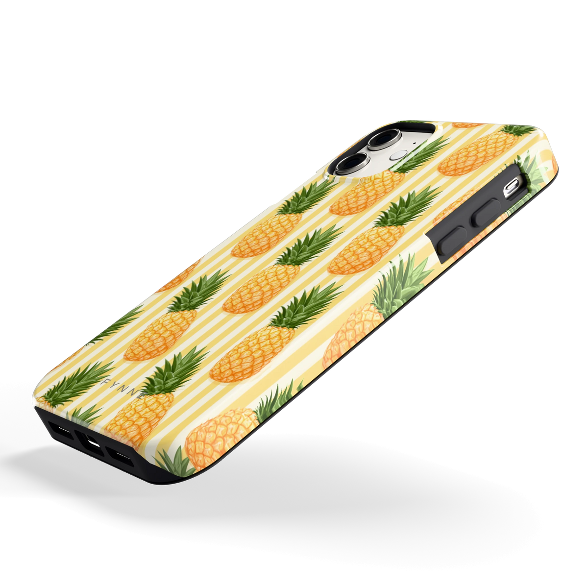 Ananas Strepen hoesje voor iPhone 11, schuin