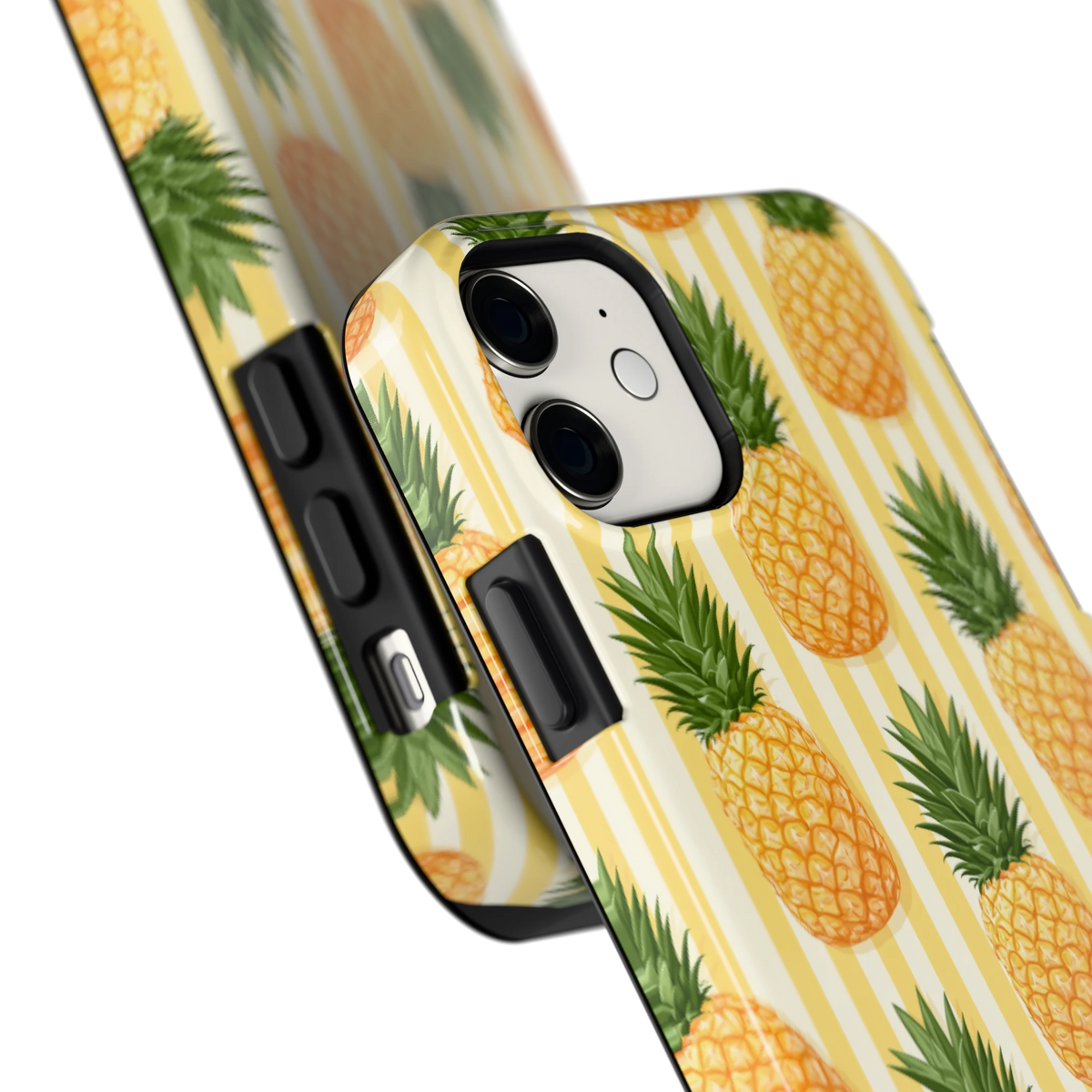 Ananas Strepen hoesje voor iPhone 11, close-up