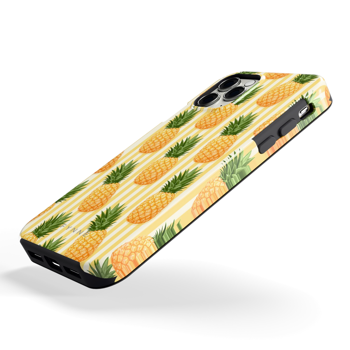 Ananas Strepen hoesje voor iPhone 11 Pro, schuin