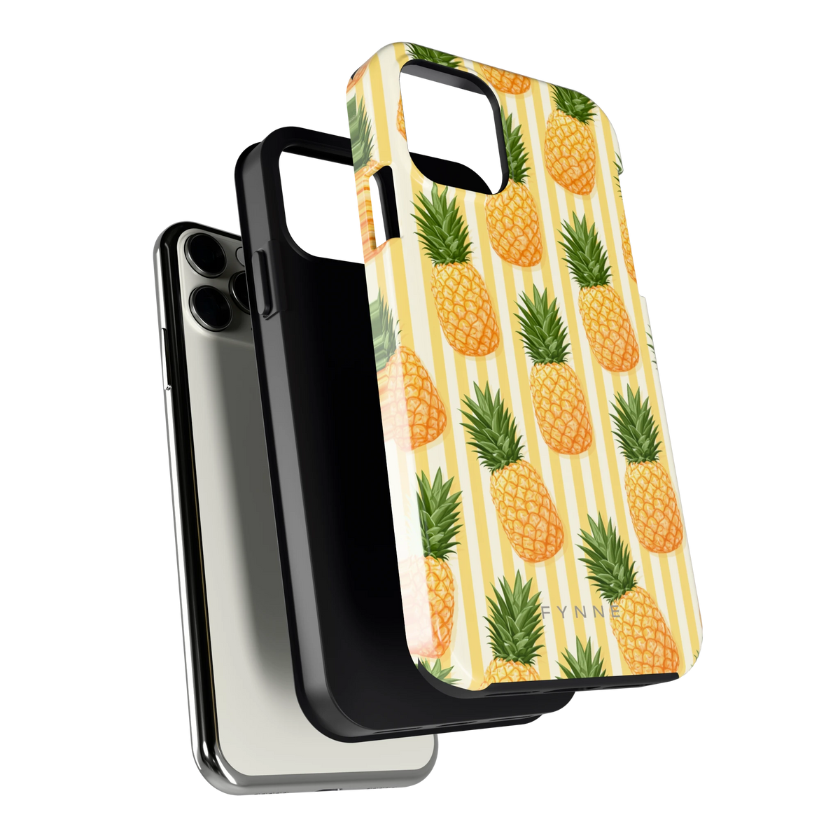 Ananas Strepen hoesje voor iPhone 11 Pro, los van de telefoon