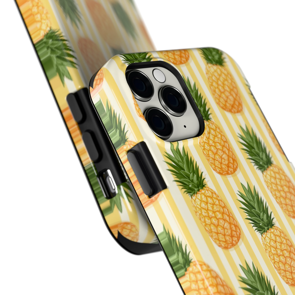 Ananas Strepen hoesje voor iPhone 11 Pro, close-up