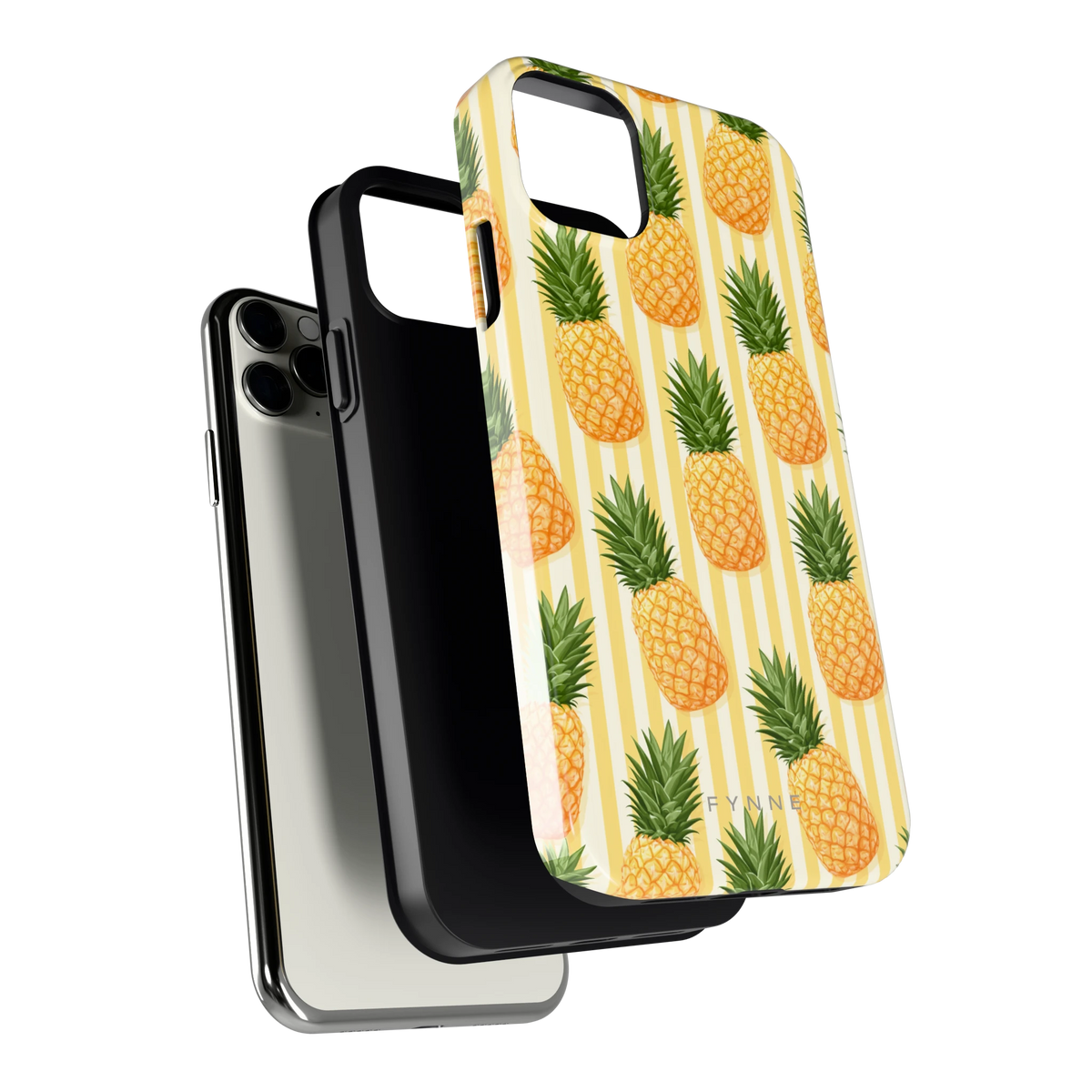 Ananas Strepen hoesje voor iPhone 11 Pro Max, los van de telefoon