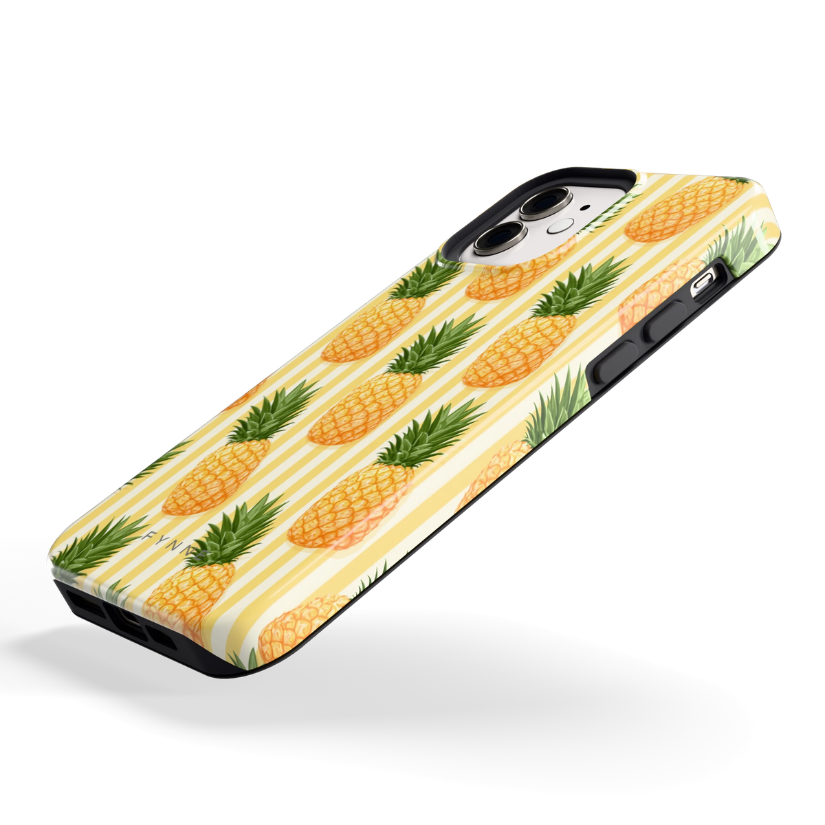 Ananas Strepen hoesje voor iPhone 12, schuin