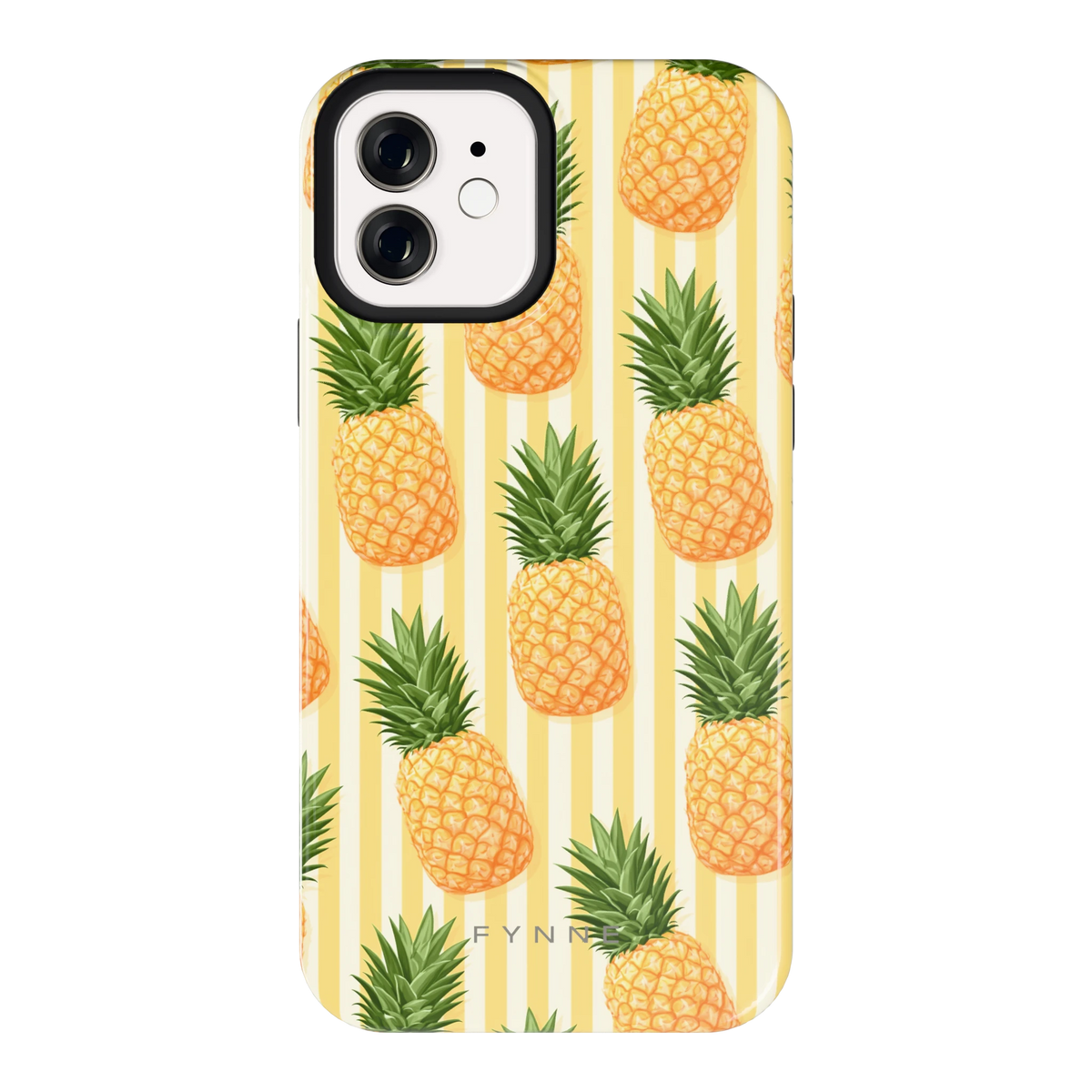 Ananas Strepen hoesje voor iPhone 12, achterkant