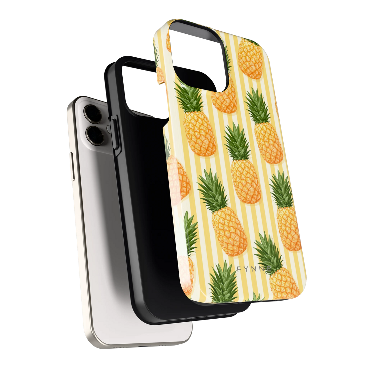 Ananas Strepen hoesje voor iPhone 12, los van de telefoon